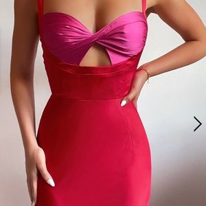 Red & pink cocktail dress
